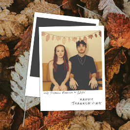 Oude Instant Foto - Nep Folie Herfstbladeren Feestdagenkaart