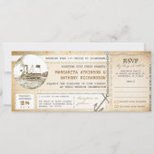 oude instapkaart cruise uitnodigingen met RSVP (Voorkant)