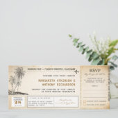 oude instapkaart vlucht bruiloft uitnodigingen met (Staand voorkant)