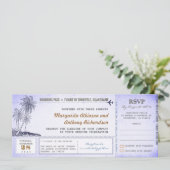 oude instapkaart vlucht bruiloft uitnodigingen met (Staand voorkant)