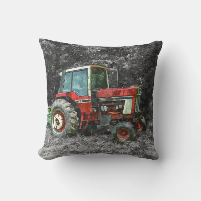 Oude International Tractor Schilderachtig Kussen (Voorkant)