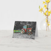 Oude International Tractor Schilderachtige Kaart (Gele Bloem)