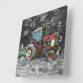 Oude Internationale Tractor Painterly Wandklok (Hoek)
