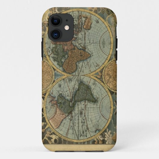 Oude iPhone-Wereldkaart Case-Mate iPhone Case (Achterkant)
