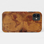 Oude iPhone-Wereldkaart Case-Mate iPhone Case (Achterkant (horizontaal))