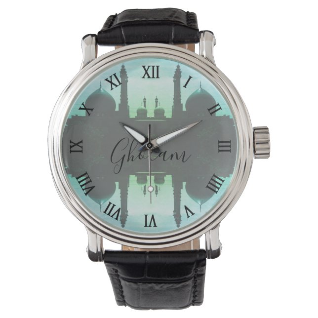 Oude Iran Qom Moskee van Fatima Horloge (Voorkant)