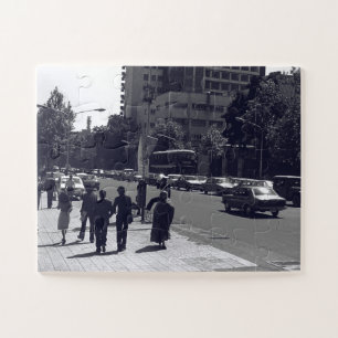 Oude Iran Teheran stadsstraat en mensen Legpuzzel