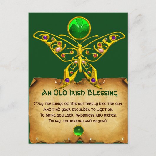 Oude Irish Blessing for Luck Parchment Briefkaart (Voorkant)