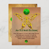 Oude Irish Blessing for Luck Parchment Briefkaart (Voorkant / Achterkant)