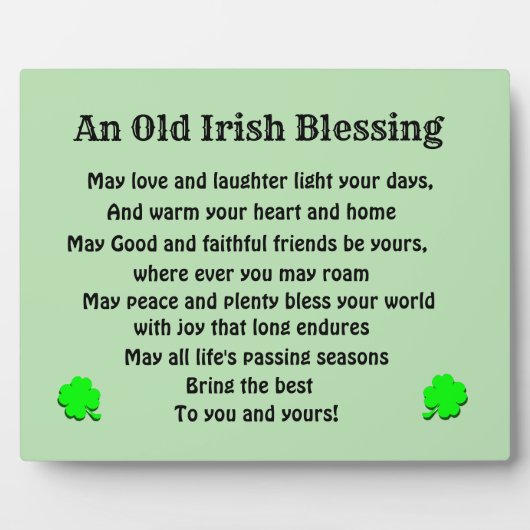 OUDE IRISH BLESSING FOTOPLAAT (Voorkant)