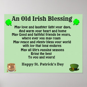 OUDE IRISH BLESSING POSTER