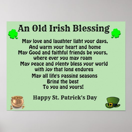 OUDE IRISH BLESSING POSTER (Voorkant)