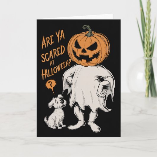 Oude Is Jij Bang op Halloween Grappig Feestdagen Kaart (Voorkant)