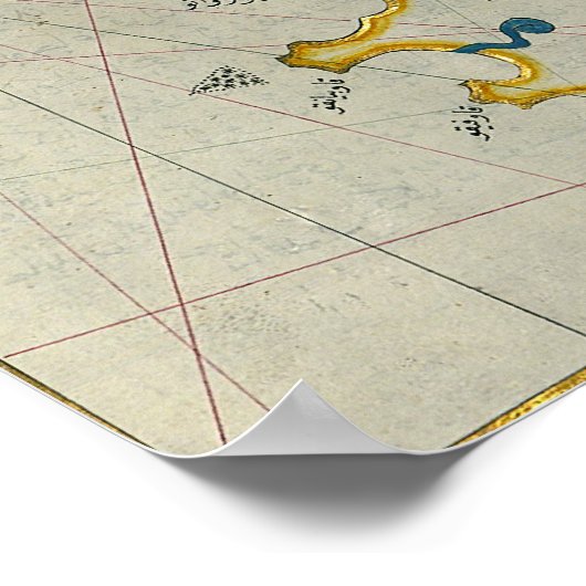 Oude islamitische kaart poster (Hoek)