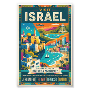 Oude Israël Reisposter Foto Afdruk