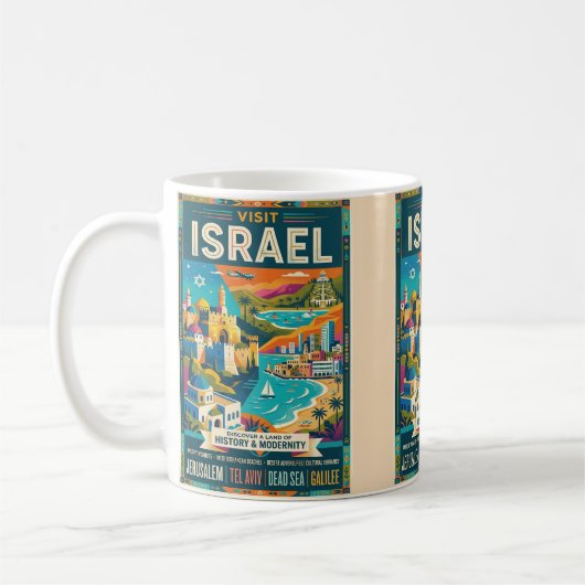 Oude Israël Reisposter Koffiemok (Links)