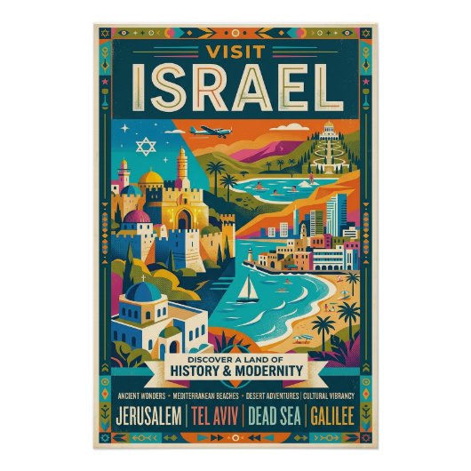 Oude Israël Reisposter Perfect Poster (Voorkant)