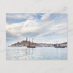 Oude Istrische stad Rovinj of Rovigno in Kroatië Briefkaart