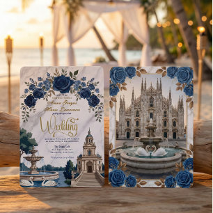 Oude Italiaanse Kathedraal & Zwanen Bruiloft Kaart
