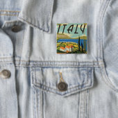 Oude Italiaanse Poster Vierkante Button 5,1 Cm (In situ)
