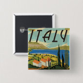 Oude Italiaanse Poster Vierkante Button 5,1 Cm (Voorkant /achterkant)