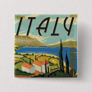 Oude Italiaanse Poster Vierkante Button 5,1 Cm