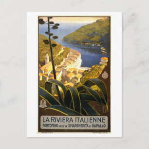 Oude Italiaanse Rivièra Reisposter Briefkaart