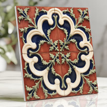 Oude Italiaanse Terracotta en Marineblauw