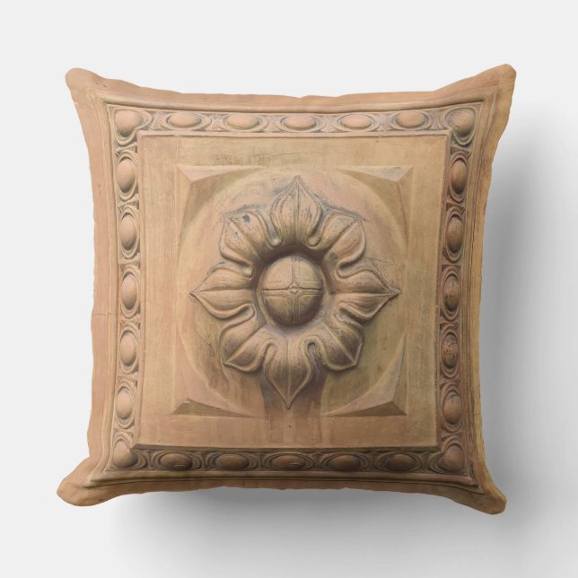 Oude Italiaanse terracotta floral plaque, rosette  Buitenkussen (Voorkant)