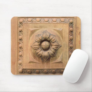 Oude Italiaanse terracotta floral plaque, rosette  Muismat