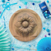 Oude Italiaanse terracotta floral plaque, rosette Papieren Bordje (Feest)