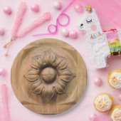 Oude Italiaanse terracotta floral plaque, rosette Papieren Bordje (Feest)