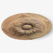 Oude Italiaanse terracotta floral plaque, rosette Papieren Bordje (Gekanteld)