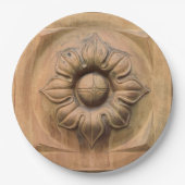 Oude Italiaanse terracotta floral plaque, rosette  Papieren Bordje (Voorkant)