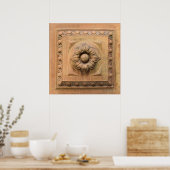 Oude Italiaanse terracotta floral plaque, rosette  Poster (Keuken)