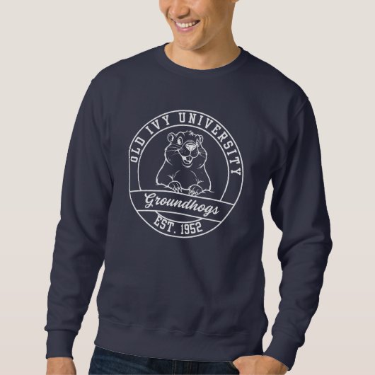 Oude Ivy Groundhog Navy Trui (Voorkant)