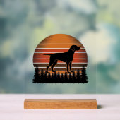 Oude jachthond zonsondergang bos vector ontwerp_1 acryl bord (Neutraal)