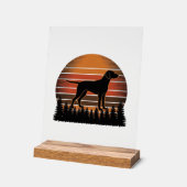 Oude jachthond zonsondergang bos vector ontwerp_1 acryl bord (Hoek)
