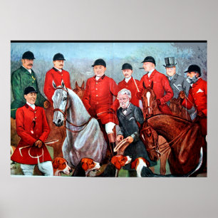 Oude jachtposter op vos poster
