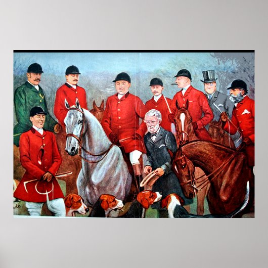 Oude jachtposter op vos poster (Voorkant)