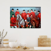 Oude jachtposter op vos poster (Keuken)