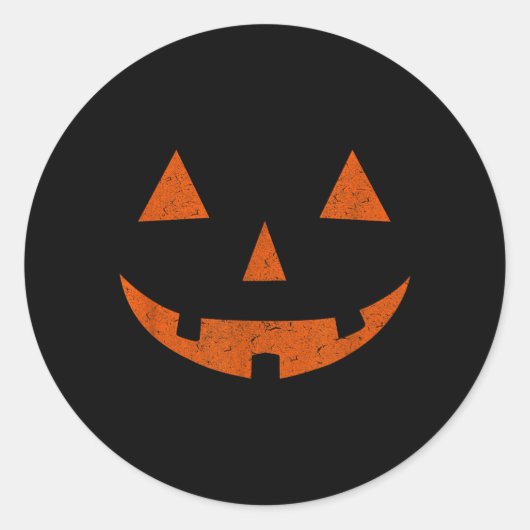 Oude Jack o Lantern JackoLantern Pompoen Gezicht Ronde Sticker (Voorkant)