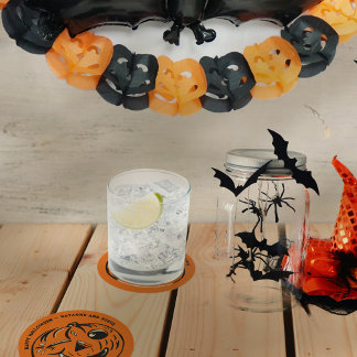 Oude Jack-o-Lantern Pompoen Custom Halloween Ronde Kartonnen Onderzetter