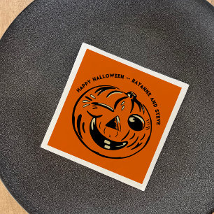 Oude Jack-o-Lantern Pompoen Douane Halloween Servet