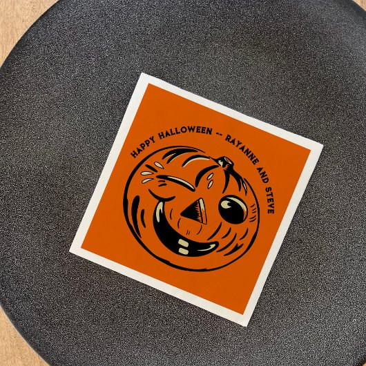 Oude Jack-o-Lantern Pompoen Douane Halloween Servet