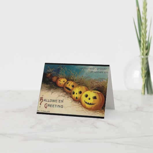 Oude Jack O Lanterns Halloween Groeten Kaart (Voorkant)