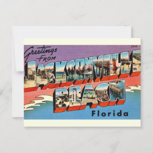 Oude Jacksonville Beach Florida Briefkaart