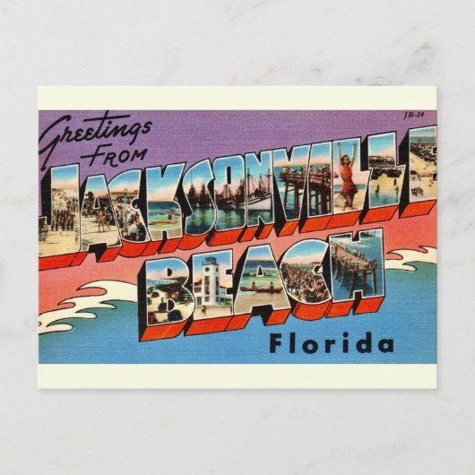 Oude Jacksonville Beach Florida Briefkaart (Voorkant)