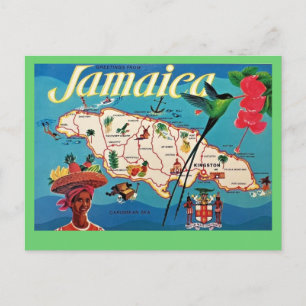 Oude Jamaica Eiland Kaart Ansichtkaart