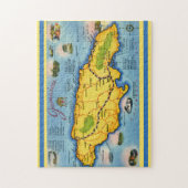Oude Jamaica kaart ansichtkaart Legpuzzel (Verticaal)